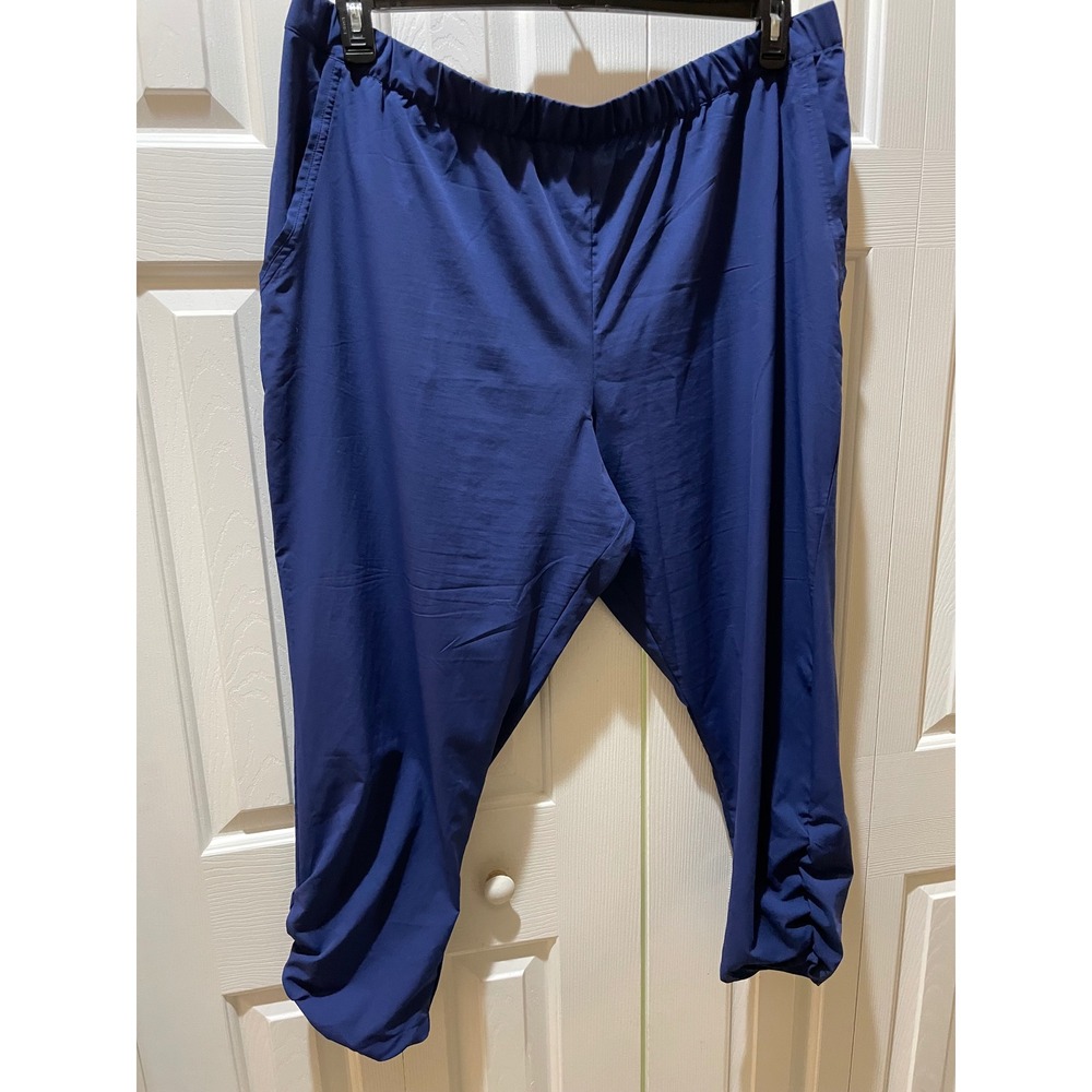 Coolibar Navy Blue Ruched UPF 50+ Sun Protection Crop Pants Womens XXL 10346
